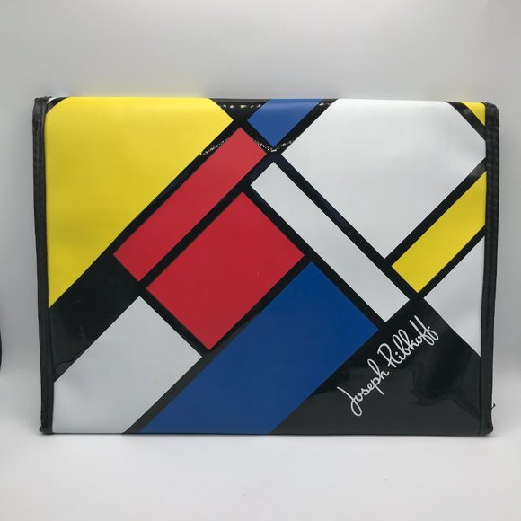 VTG 90's Joseph Ribkoff Clutch Colour Block Black Patent Leather Y2K Style - Picture 2 of 9